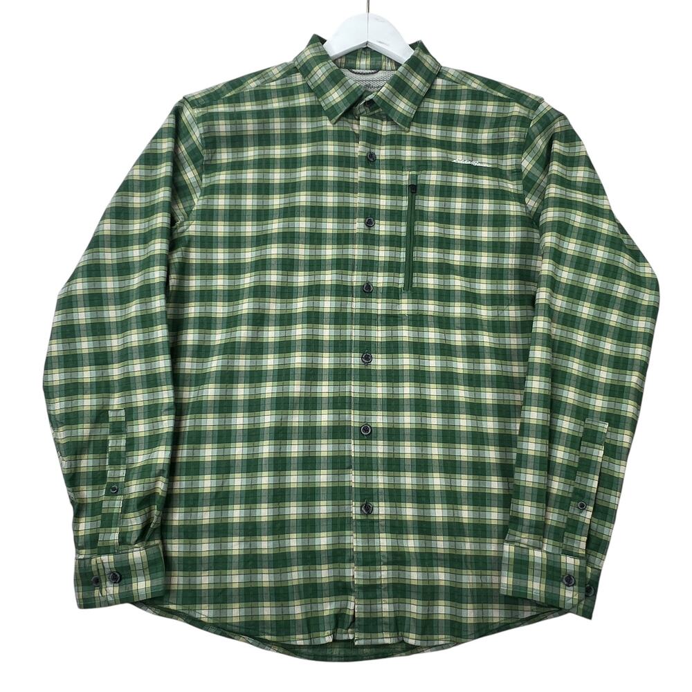 Eddie Bauer Mens‎ Plaid Shirt M Classic Fit Long Sleeve Button Down Tented Top